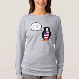 Camiseta feminina de manga longa Ms. Penguin EUA B