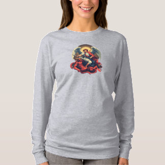 Camiseta Feminina de Manga Longa São Miguel e o Di