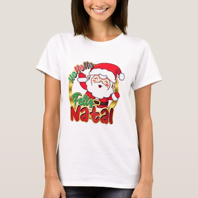 Camiseta feminina de Natal (Frente)