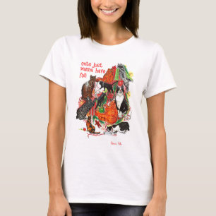 Camiseta feminina de Natal gatos só querem se dive