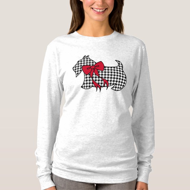 Camiseta Feminina de Natal Scottish Terrier (Frente)