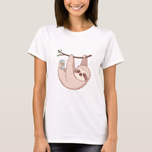 Camiseta Feminina de Preguiça Fofa Presente de Ani