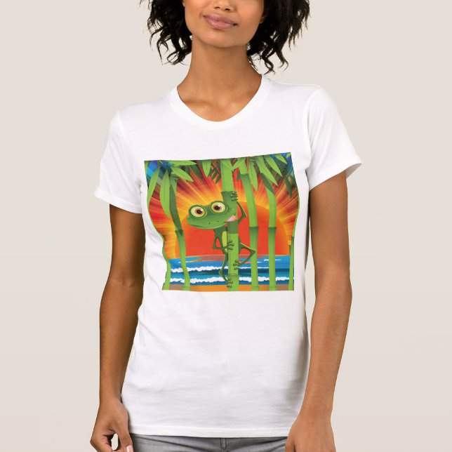 Camiseta Feminina de Sapo no Bambu (Frente)