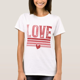 Camiseta Feminina de Script Branco Moderno de Amor