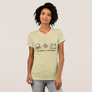 Camiseta Feminina de Trabalho Remoto Engraçado de