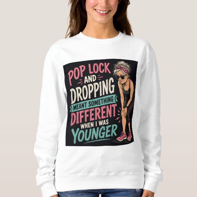 Camiseta Feminina de Treino Divertida com Pop Lock (Frente)