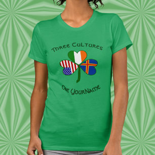 Camiseta feminina de trevo personalizada Åland Irl