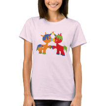 Camiseta Feminina de Unicórnios LGBTQIA de Desenho