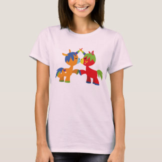 Camiseta Feminina de Unicórnios LGBTQIA de Desenho