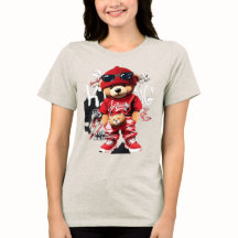 Camiseta Feminina de Urso de Pelúcia de Desenho An