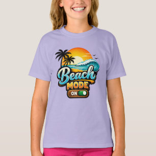 Camiseta Feminina de Verão Modo Praia Fofo