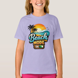 Camiseta Feminina de Verão Modo Praia Fofo
