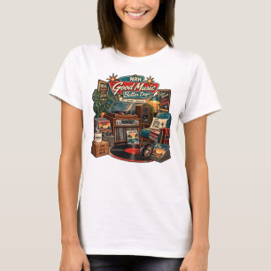 Camiseta Feminina de Vinil Vintage Good Music Bett