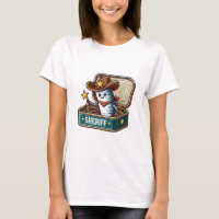 Camiseta Feminina de Xerife de Sardinha Excêntrica