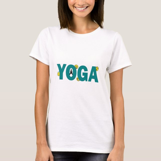 Camiseta Feminina de Yoga com Emoji (Frente)