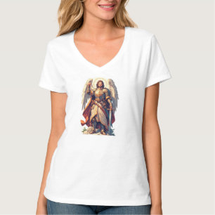 Camiseta Feminina Decote V Arcanjo Guerreiro Migue