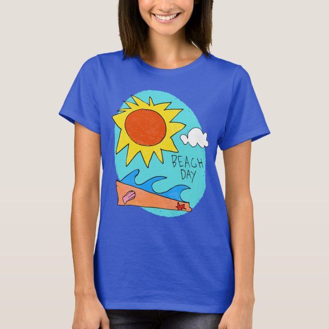 Camiseta feminina "Dia de Praia" (Frente)