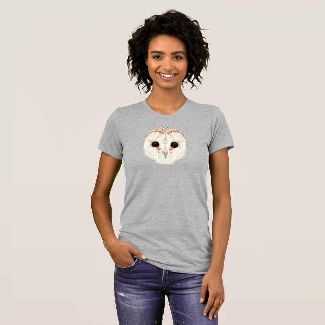 Camiseta feminina do Ajustado Barn Owl Slim (Frente Completa)