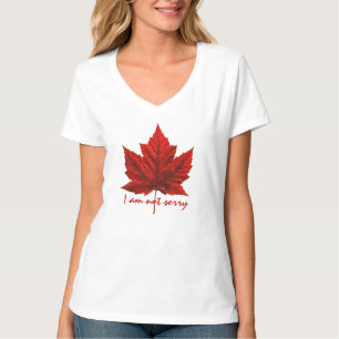 Camiseta Feminina do Canadá Maple Leaf Camisa Souv