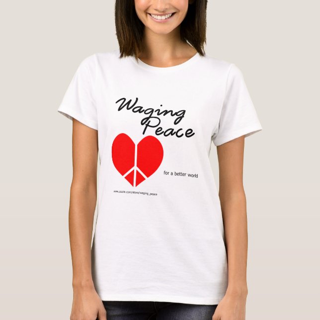 Camiseta feminina do Coração da Paz (Frente)
