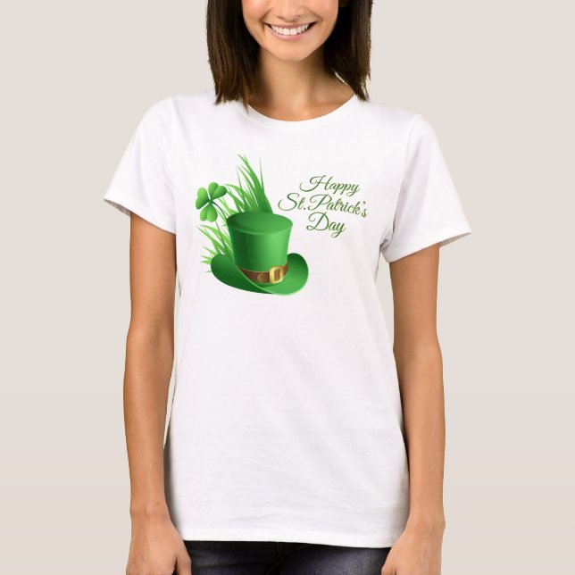 Camiseta feminina do dia de São Patrício (Frente)