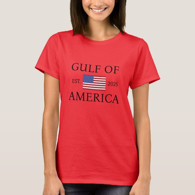 Camiseta feminina do Golfo da América (Frente)