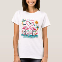 Camiseta feminina do Miami Flamingo Paradise