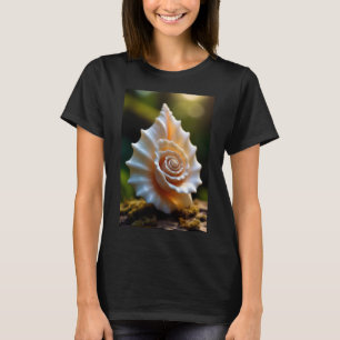 Camiseta Feminina Elegante Rosa Concha Marítima Co