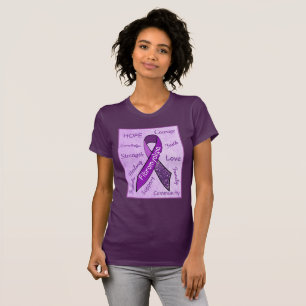 Camiseta Feminina Esperança Roxa Fibromialgia