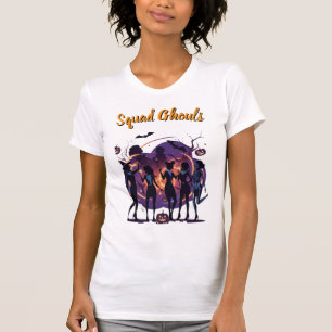 Camiseta Feminina Esquadrão Retrô de Halloween de 