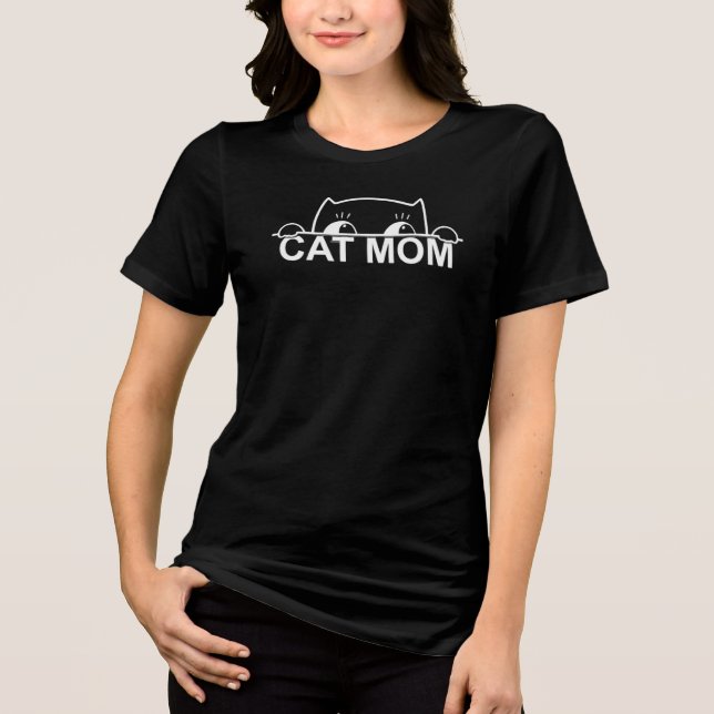 Camiseta Feminina Fã de Gato Preto Simples Fofa Ma (Frente)