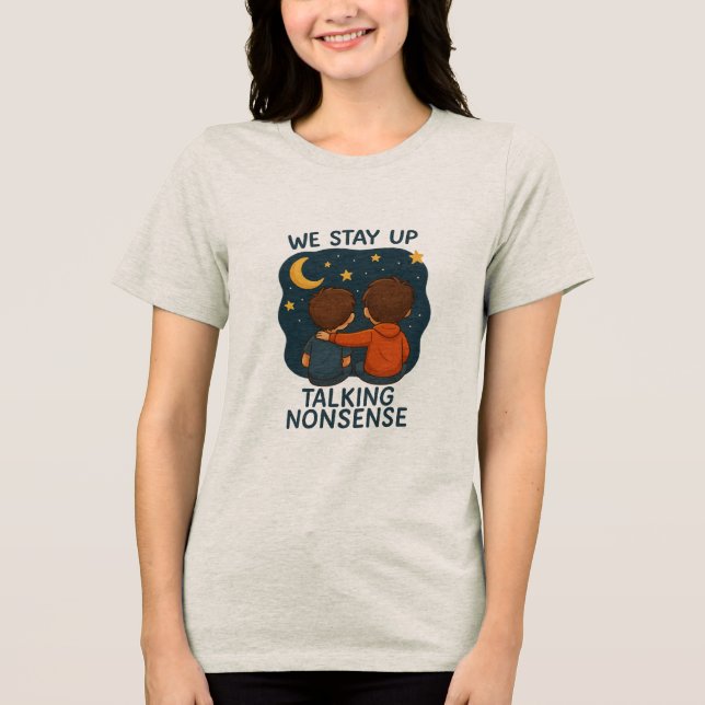 Camiseta Feminina 'Ficamos Acordadas Falando Bobag (Frente)