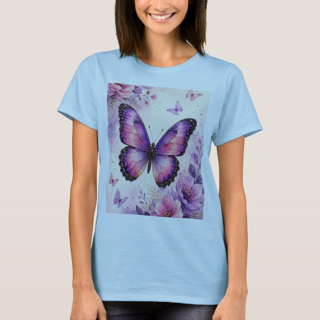 Camiseta Feminina Flor de Borboleta com Graça |  (Frente)