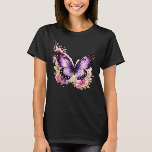 Camiseta Feminina Flor de Borboleta com Graça