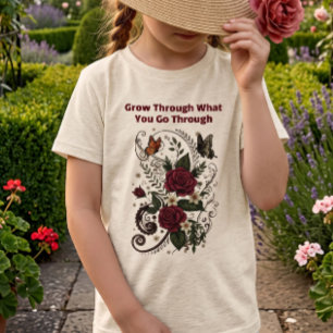 Camiseta Feminina Floral Inspiradora "Superar"