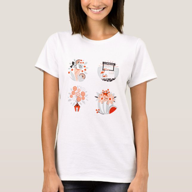 Camiseta Feminina Flores Mood (Frente)