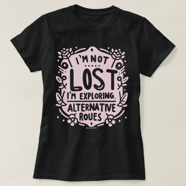 Camiseta Feminina Fofa Explorando Rotas Alternativ (Frente do Design)