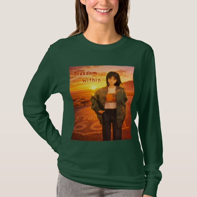 Camiseta Feminina Freedom Within I Route 66 (Frente)