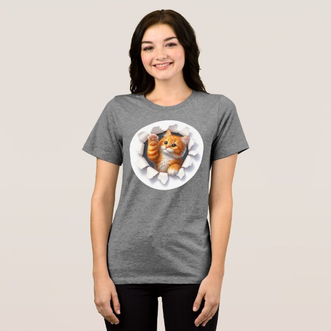 Camiseta Feminina Gato Personalizado (Frente Completa)