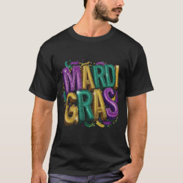 Camiseta Feminina Glittery Mardi Gras Gras, Roxo