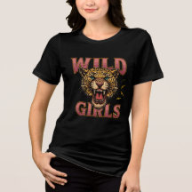 Camiseta Feminina Gráfica de Leopardo para Garotas