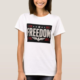 Camiseta Feminina Gráfica de Liberdade Patriótica