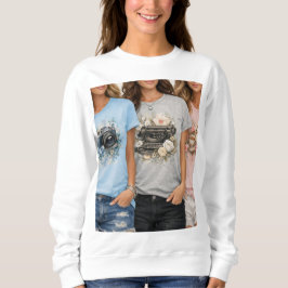 Camiseta Feminina Gráfica Floral Vintage Fofa