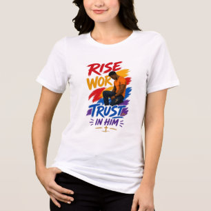 Camiseta Feminina Gráfica Trabalhe Confie Nele