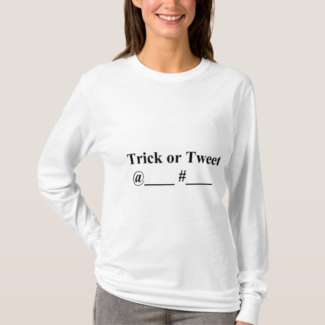 Camiseta Feminina Hanes Nano Manga Longa Trick or  (Frente)