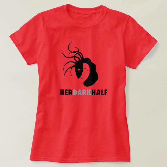 Camiseta feminina Her Dark Half (Frente do Design)