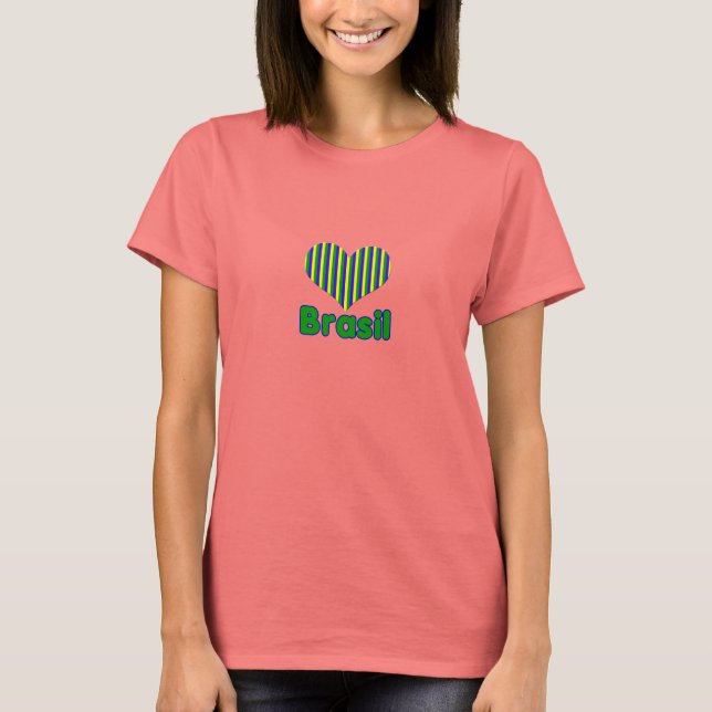 Camiseta Feminina I love Brasil (Frente)