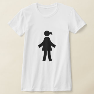 Camiseta Feminina Ícone de Figura de Pau Minimalis