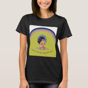 Camiseta Feminina Inspiradora Arco-Íris Retrô