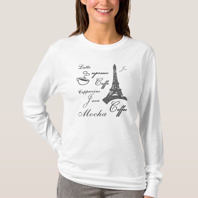 Camiseta Feminina Java Paris Amantes de Cafés (Frente)